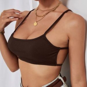 open back cage top SHEIN